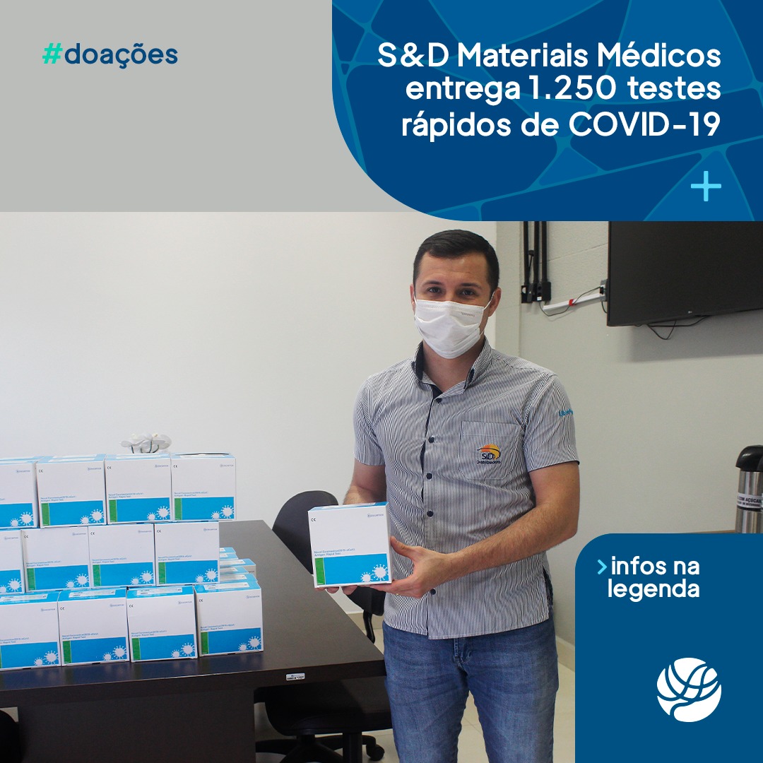 S&D Materiais Médicos entrega 1.250 testes rápidos de COVID-19