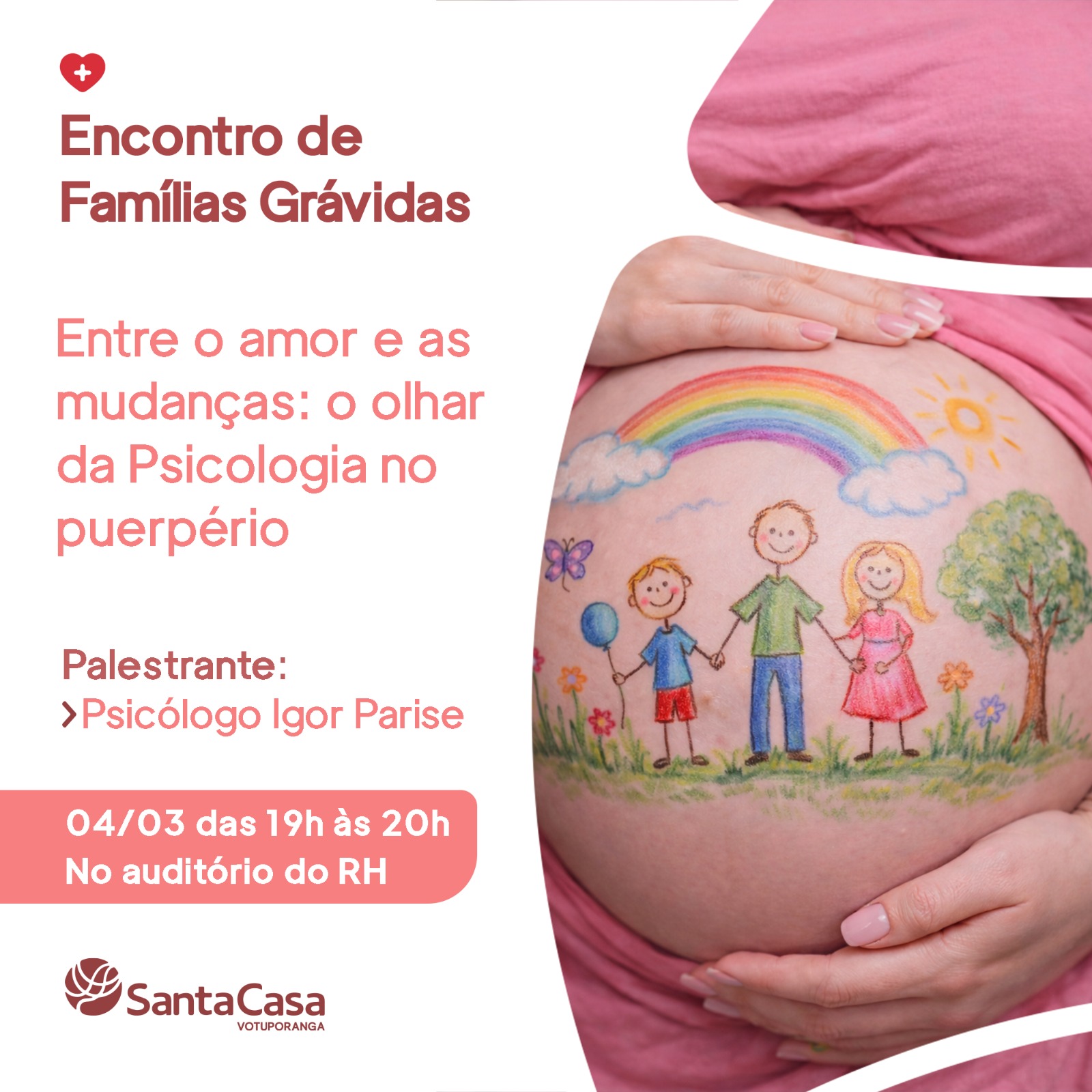 Santa Casa de Votuporanga prepara pais e familiares para os desafios emocionais do pós-parto