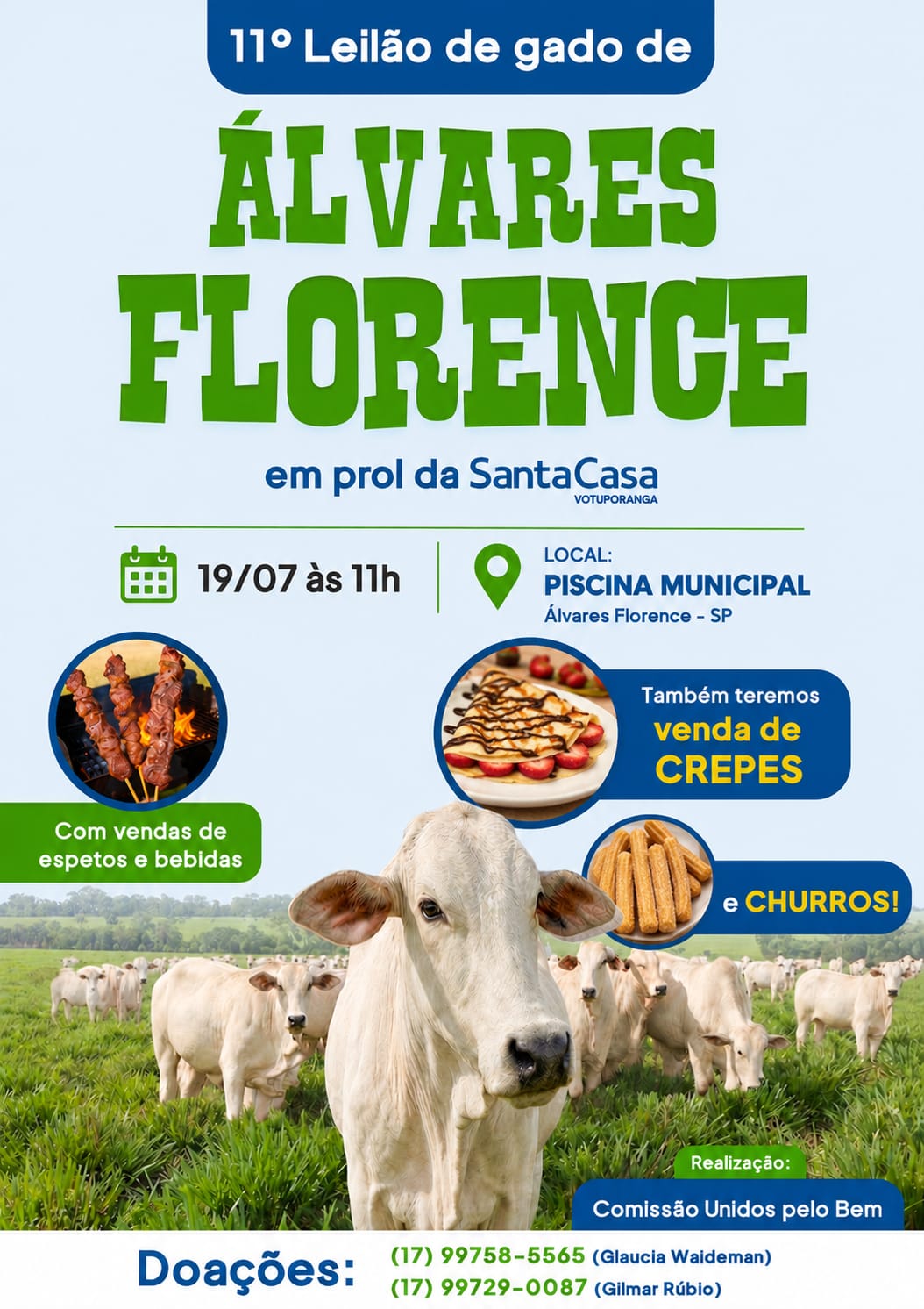 Álvares Florence se mobiliza no próximo domingo em prol da Santa Casa de Votuporanga